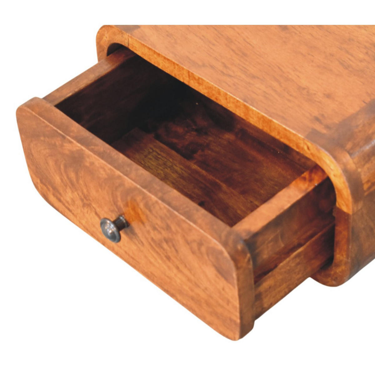 NACHTTISCH Avora Wandmontiert mit 1 Schublade, Braun - Messingfarben/Braun, Holz/Metall (30/15/25cm) - Artisan Furniture