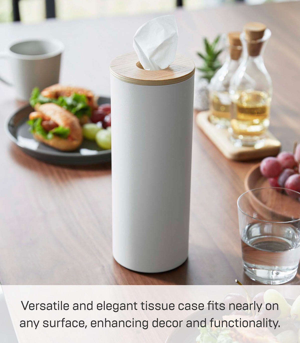 KOSMETIKTUCHSPENDER Rin 5982 weiß 23,8x9,2x9,2 cm - Braun, Metall (9.19/23.8/9.19cm) - Yamazaki