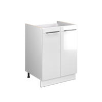 SPÜLENUNTERSCHRANK Fame-Line, Weiß Hochglanz/Weiß, 60 cm - Weiß Hochglanz/Weiß, Holzwerkstoff (60/82/51.6cm) - Vicco