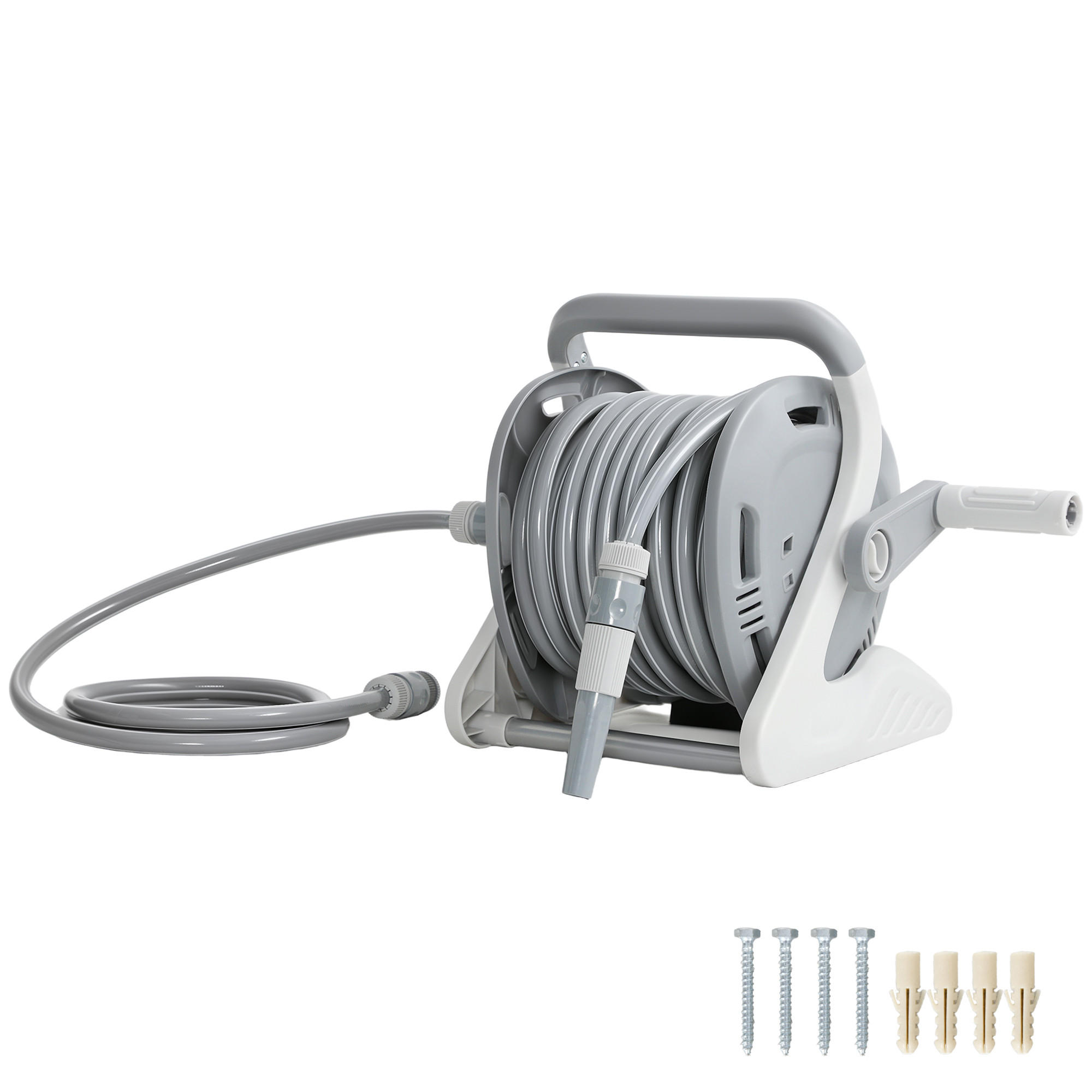 SCHLAUCHAUFROLLER DE-13864 22 m mit 2-Modus-Düse Grau - Grau, Kunststoff (28/32/40cm) - ComfortXL