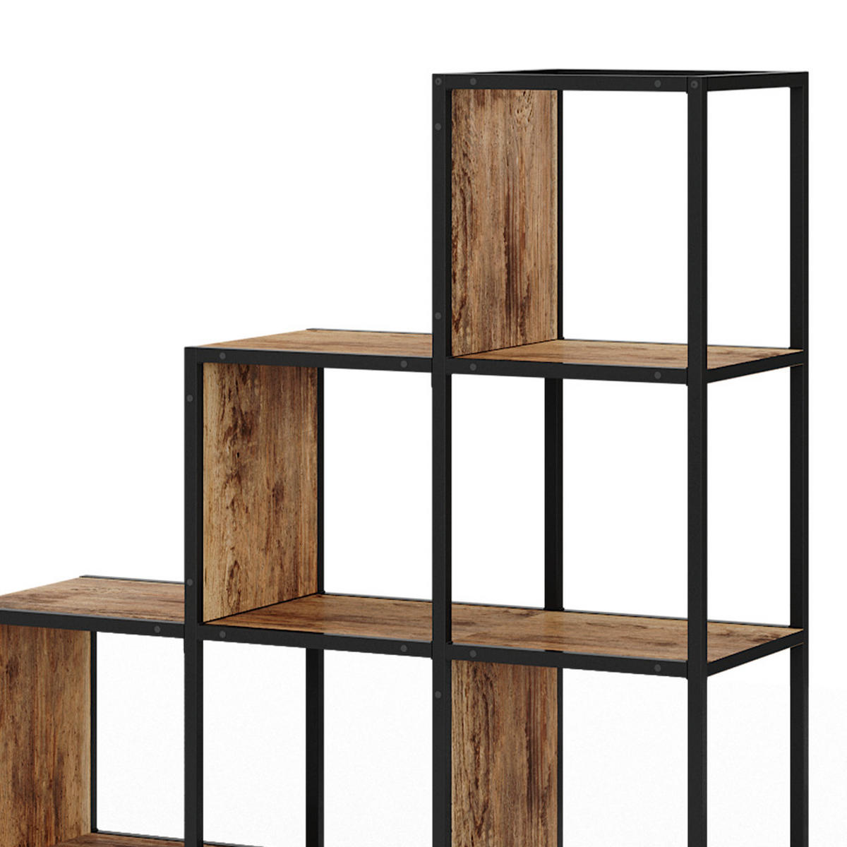 RAUMTEILER Fyrk Antikholz 120 x 120 cm - Eichefarben/Schwarz, Holzwerkstoff (120/120/30cm) - Vicco