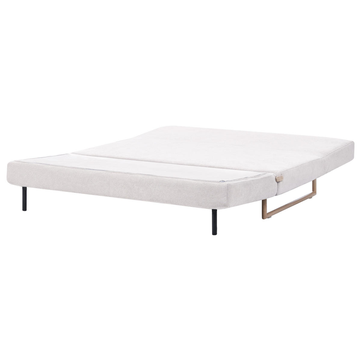 SCHLAFSOFA 3-Sitzer Stoff Cremeweiß Jerslev - Hellbraun/Weiß, Textil (150/87/84cm) - Beliani