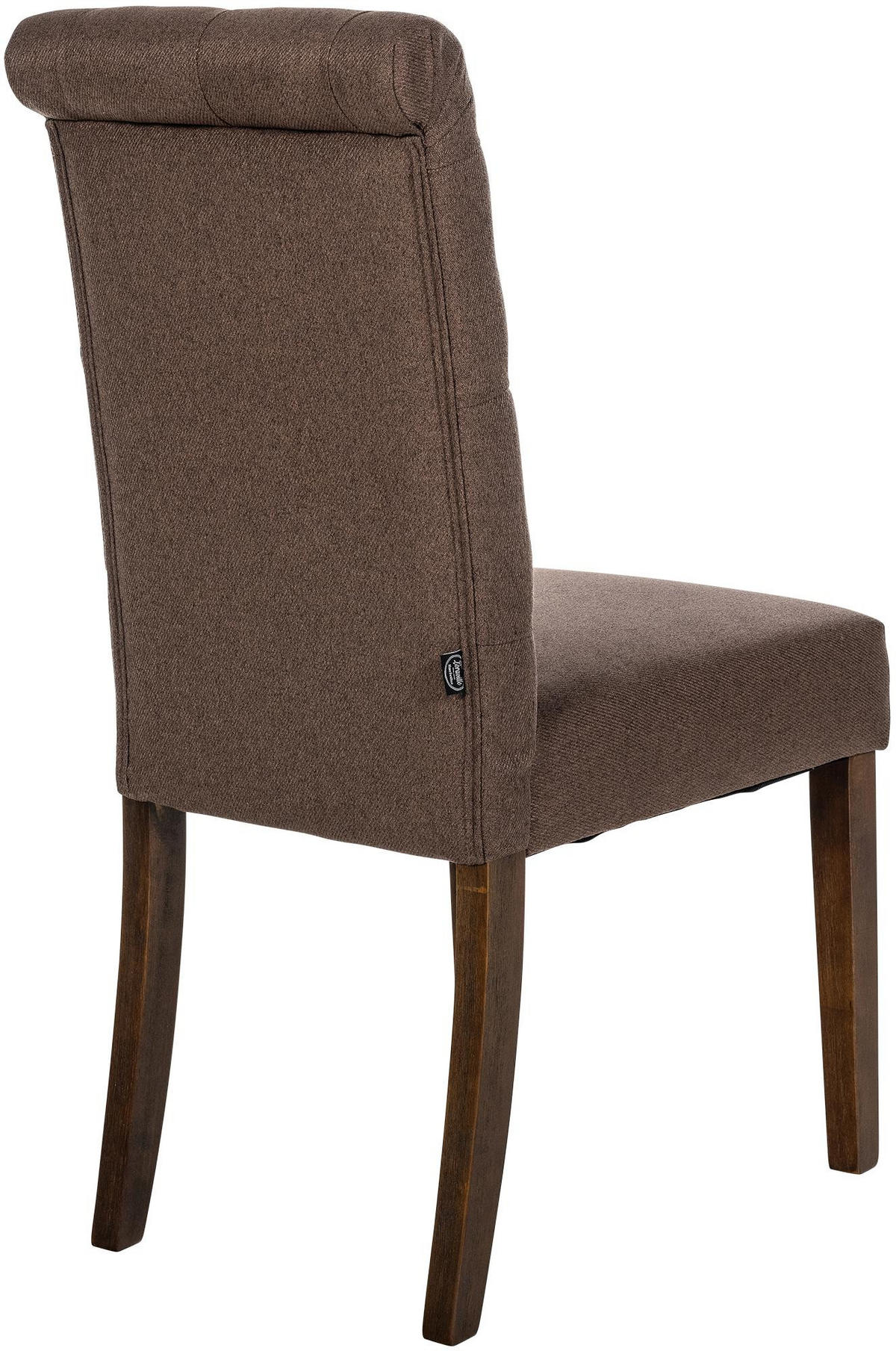 STUHL 2er Set Stoff braun - Walnussfarben/Braun, Holz/Textil (45/98/63cm) - CLP