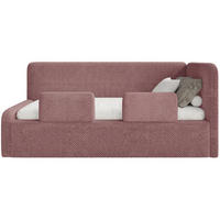 KINDERBETT Fanko Samt Rosa 90x200 cm - Pink/Schwarz, Kunststoff/Textil (90/200cm) - Selsey
