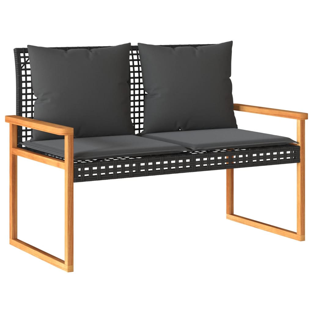 furnicato Gartenbank Schwarz 119x79x61 cm