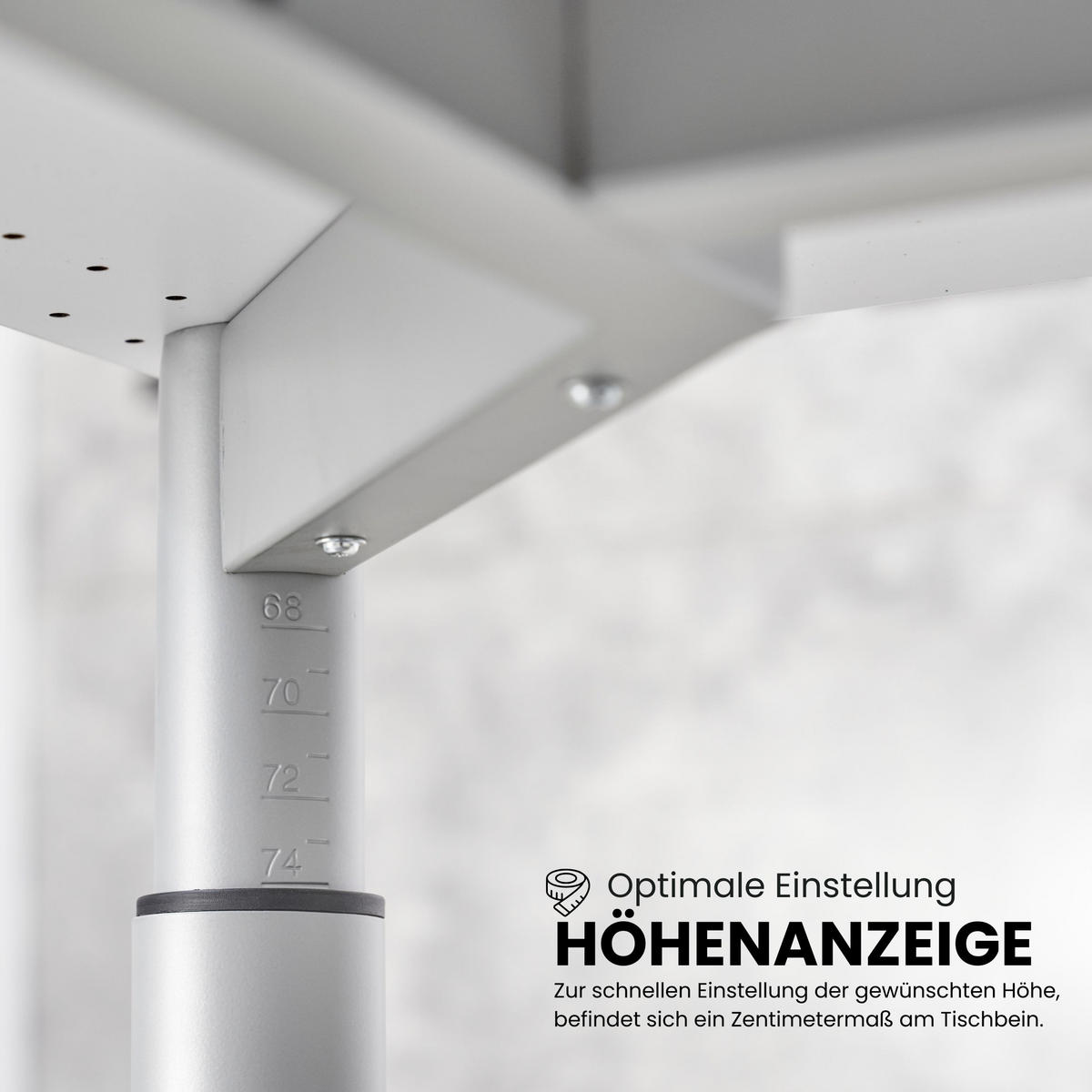 SCHREIBTISCH Serie-Y 80/80/74 cm in Buchefarben/Silberfarben - Buchefarben/Silberfarben, Holzwerkstoff (80/80/74cm) - bümö