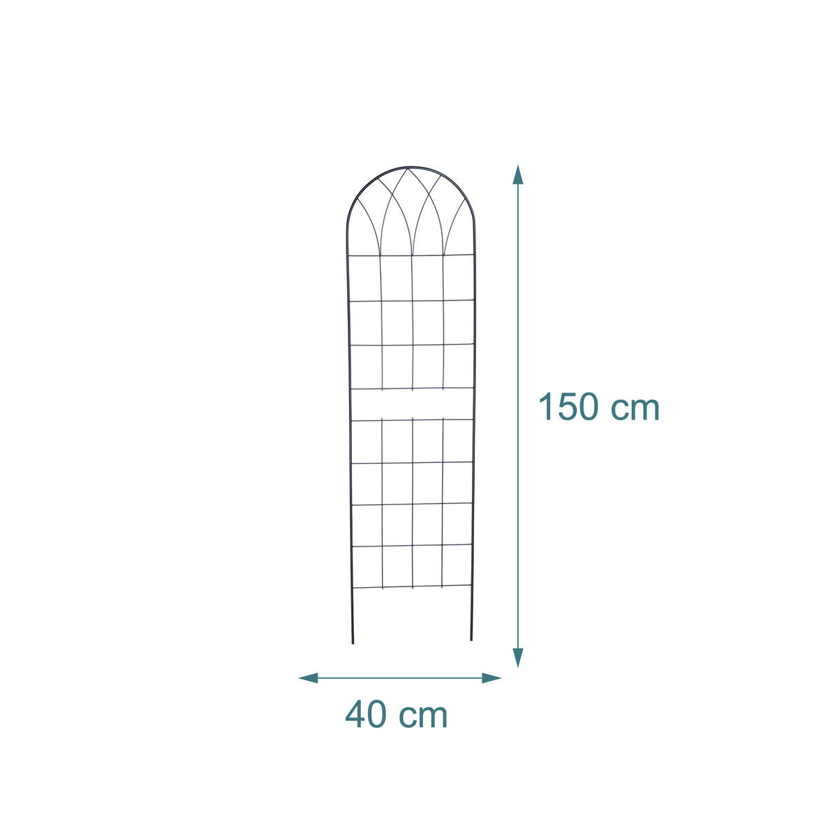 RANKGITTER Schwarz 4er-Set Stahl 150 cm - Schwarz, Metall (40/150/1cm) - Relaxdays