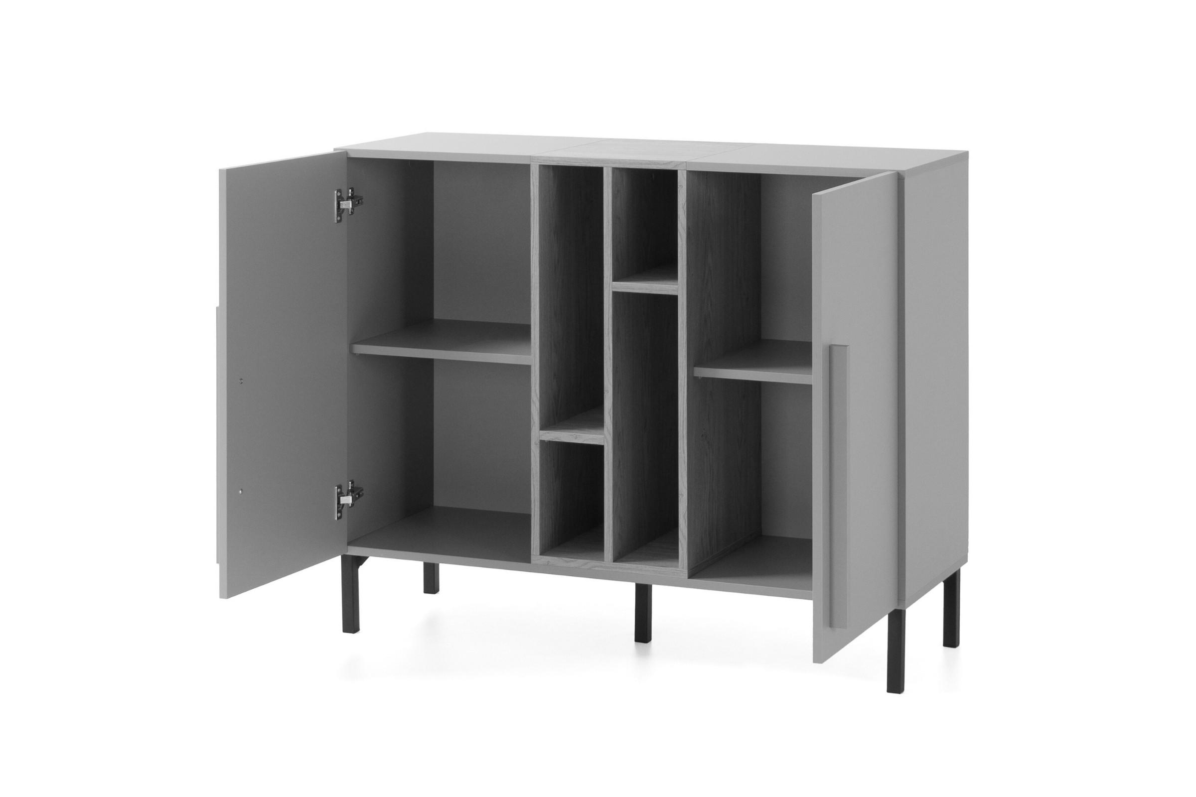 KINDERKOMMODE SORENTO 07 110/90/40 in Eukalyptus/Baltic Düne Eiche/Schwarzer Onyx - Eukalyptusholzfarben/Eichefarben, Holzwerkstoff (110/40/90cm) - Deine Möbel 24