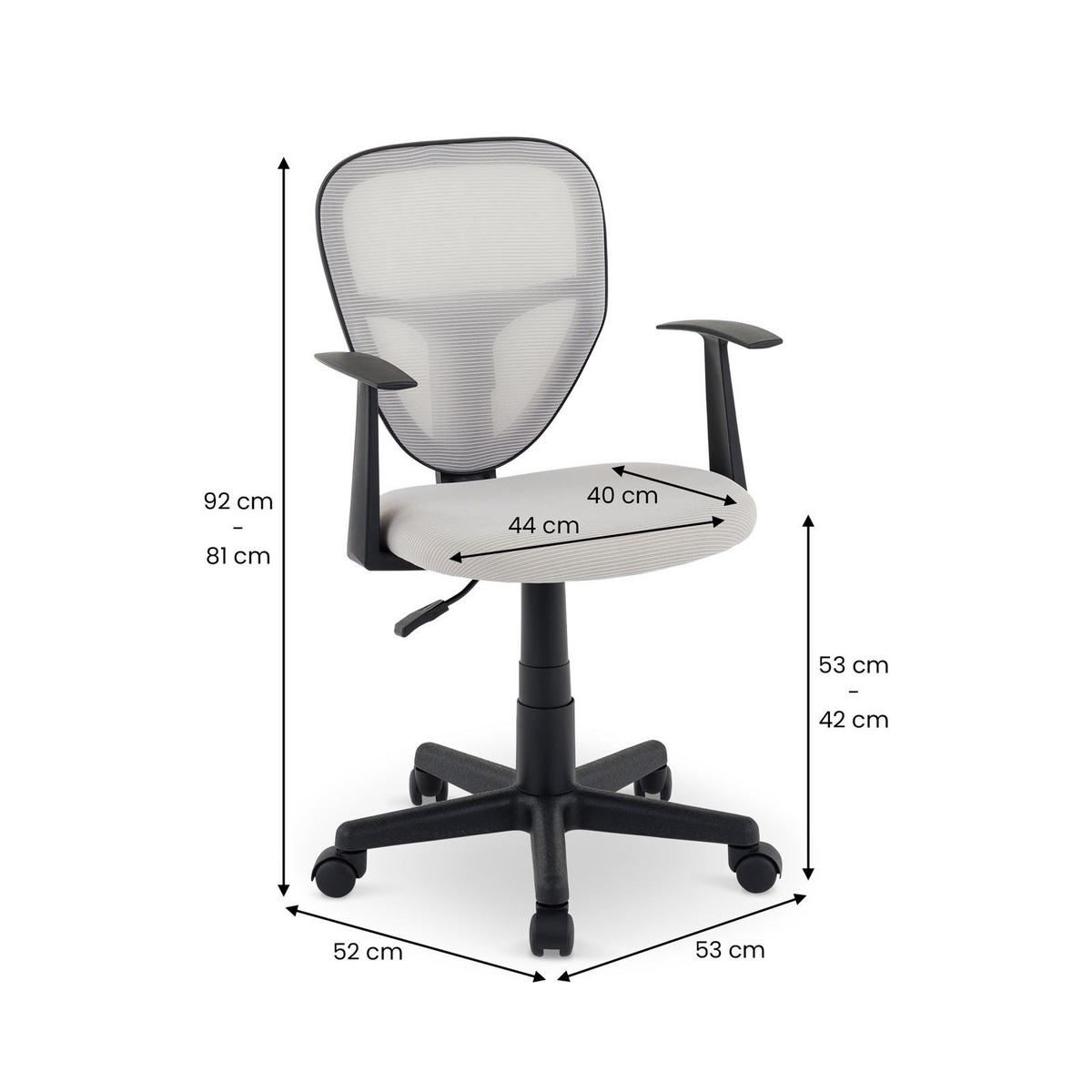 KINDERDREHSTUHL STUDIO - Hellgrau, Textil (53/92/52cm) - IDIMEX