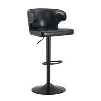 BARHOCKER mit Lehne, höhenverstellbar, 360° drehbar, Schwarz - Schwarz, Kunststoff (45/110/49.7cm) - MIVRAY