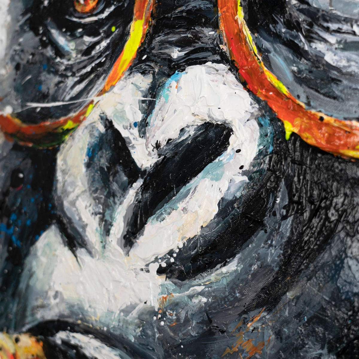 GEMÄLDE Gangster Schattenfugenrahmen Schwarz 140x100 cm - Schwarz, Holz (140/100cm) - YS-art gallery