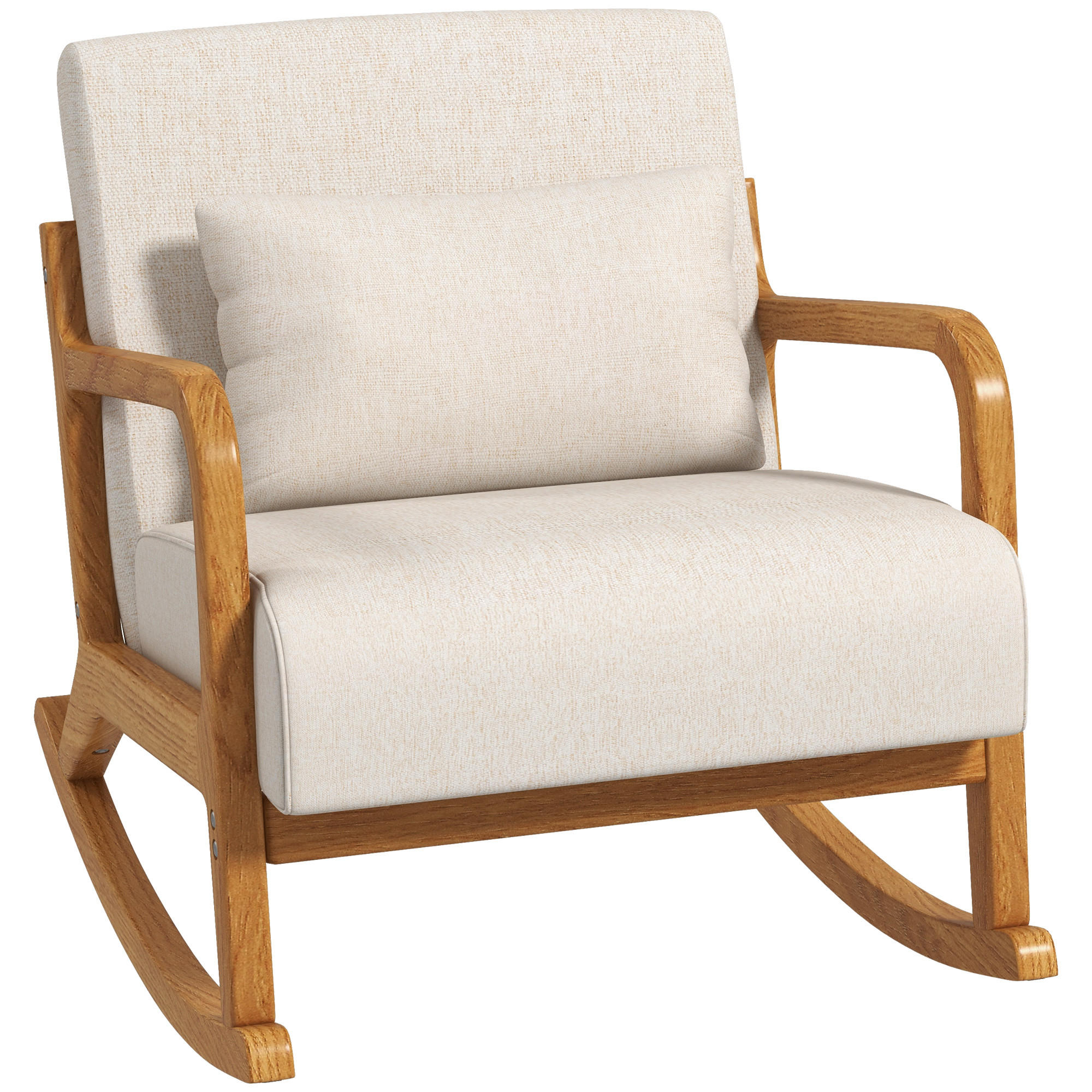 SCHAUKELSESSEL, Schaukelstuhl, Creme - Creme, Metall (92/81.5/64.5cm) - HOMCOM
