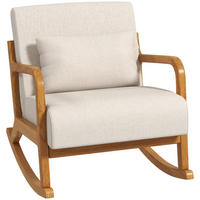 SCHAUKELSESSEL, Schaukelstuhl, Creme - Creme, Metall (92/81.5/64.5cm) - HOMCOM