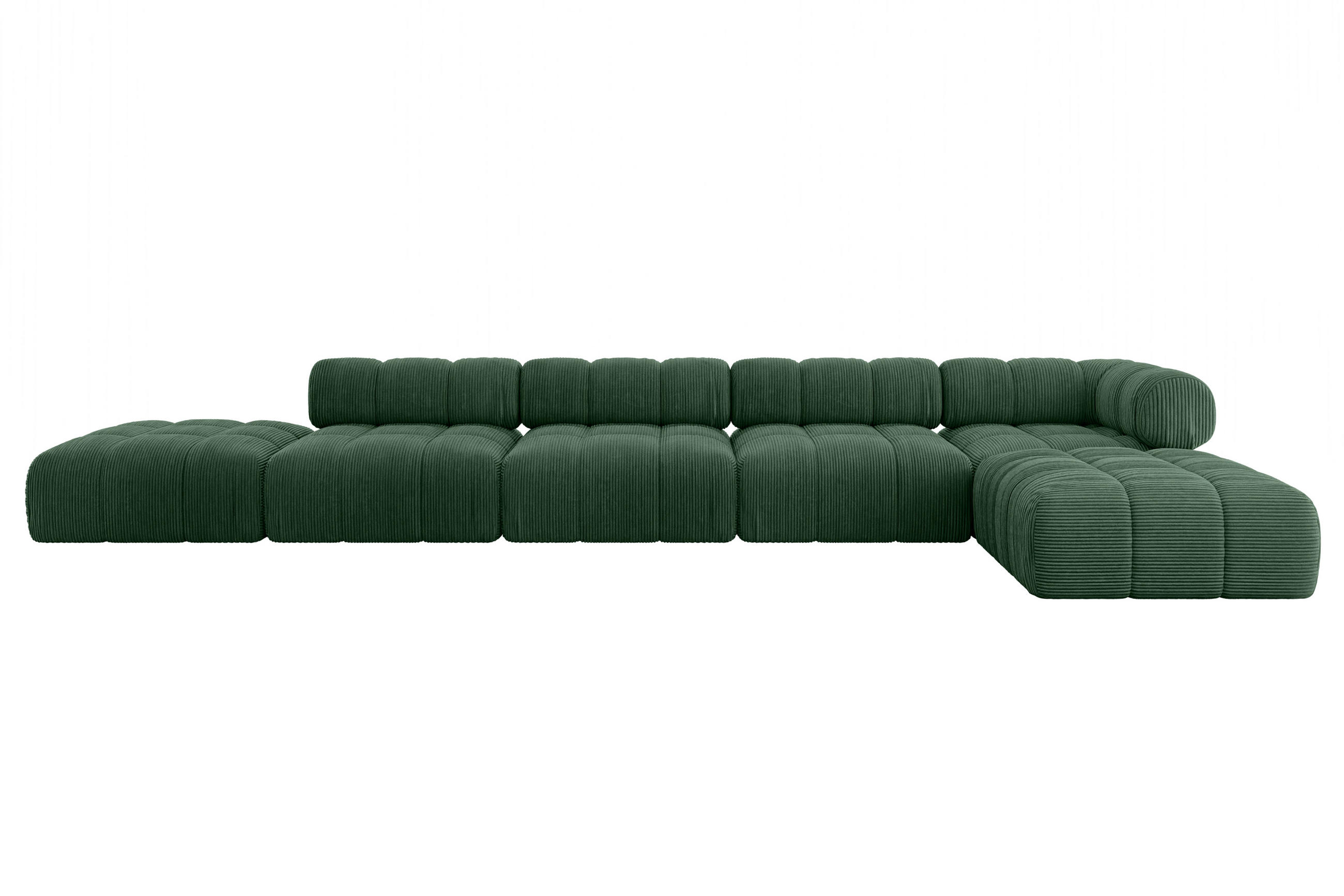 ECKSOFA modulares Sofa Kerru-L3 - 475x190x70 cm Grün Cord - Grün, Holzwerkstoff/Textil (475/190cm) - ALTDECOR