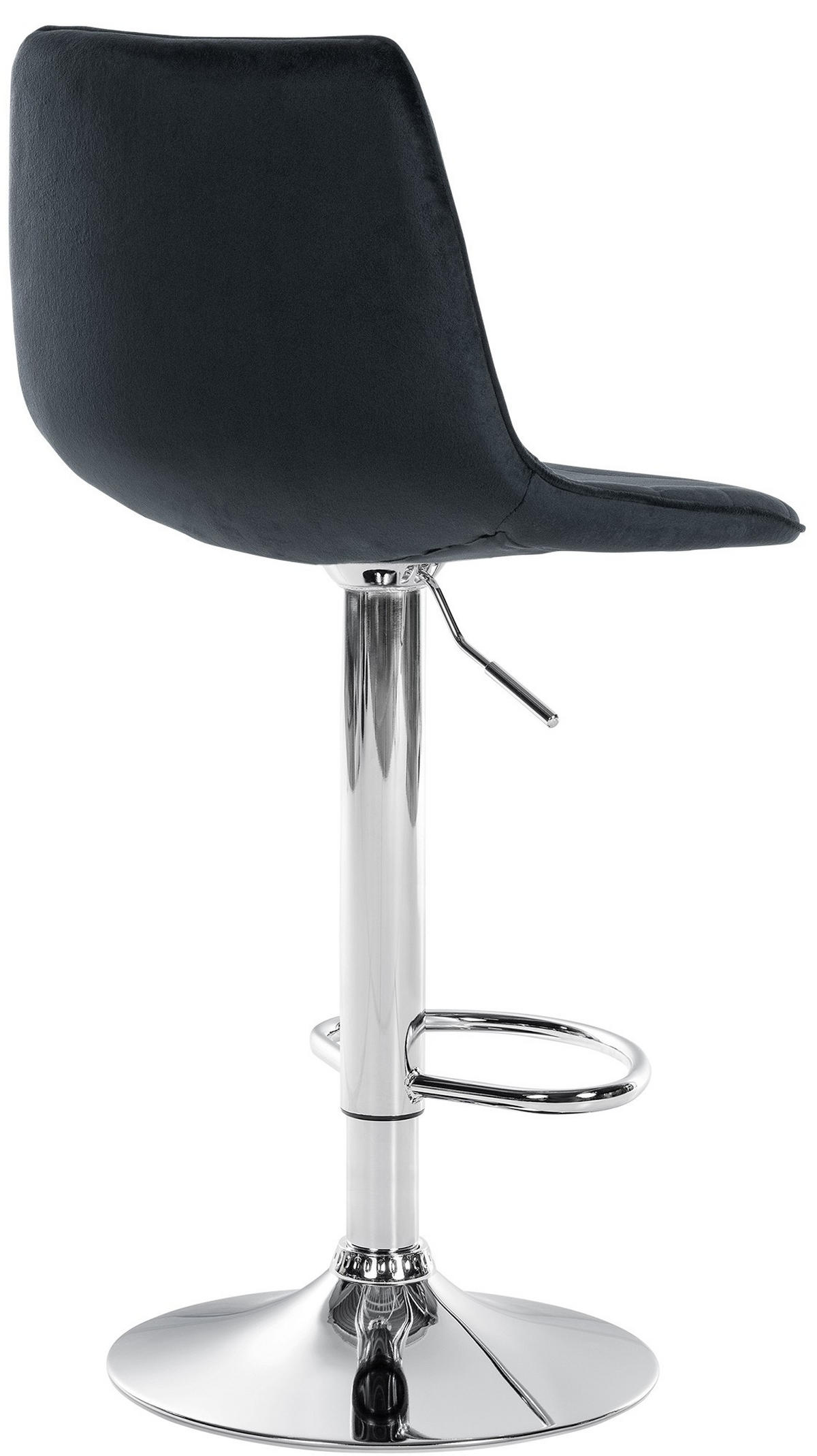 BARHOCKER Samt schwarz - Chromfarben/Schwarz, Textil/Metall (45/89/46cm) - CLP