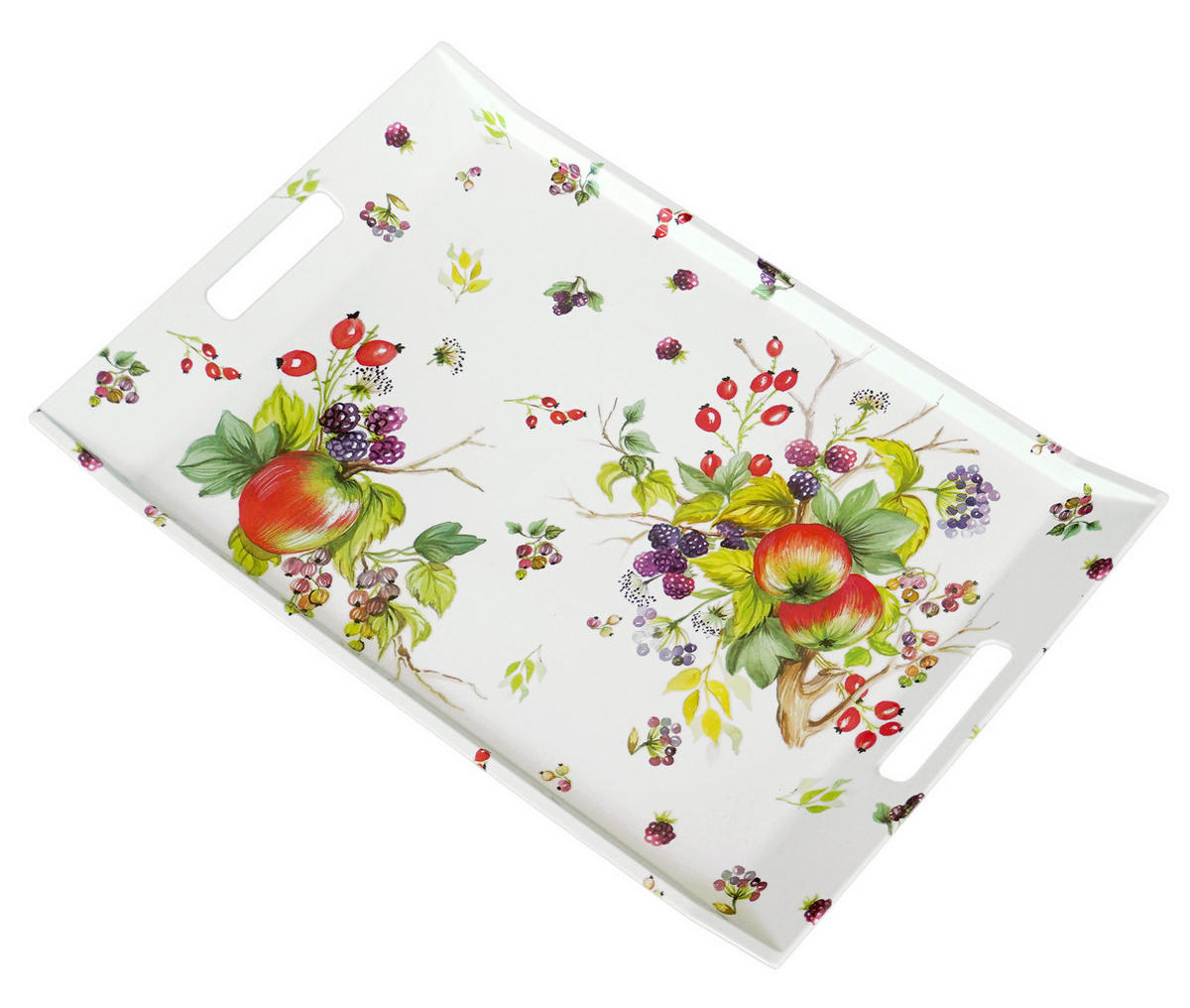 TABLETT Brombeeren, rechteckige Serviertablett mit Griff 54x35 cm - Brombeere, Kunststoff (35/3/54cm) - Lashuma