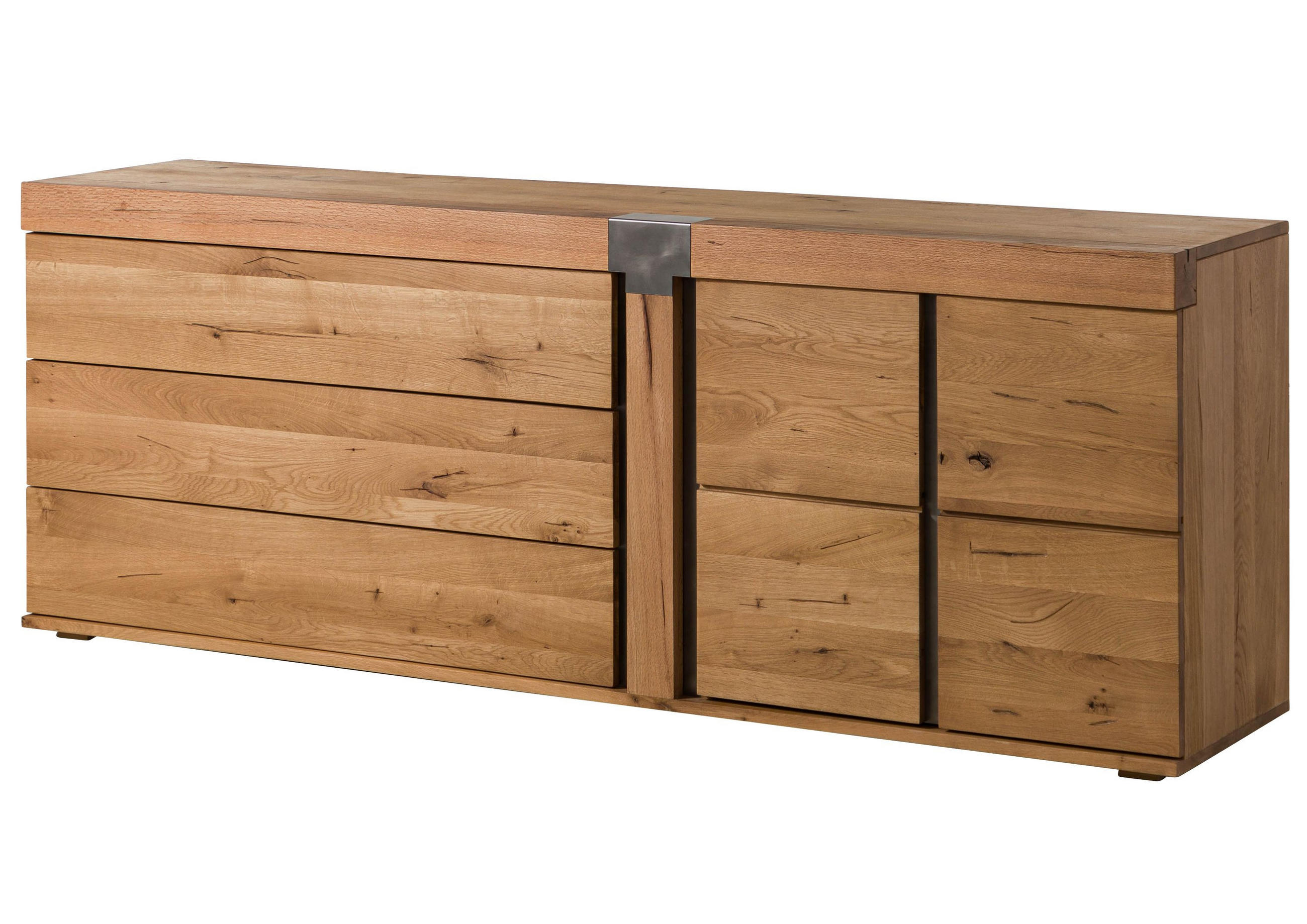 SIDEBOARD Wild-/Zerreiche 200x45x75 natur geölt NEW AMSTERDAM #16 - Braun, Holz (200/75/45cm) - Massivmoebel24