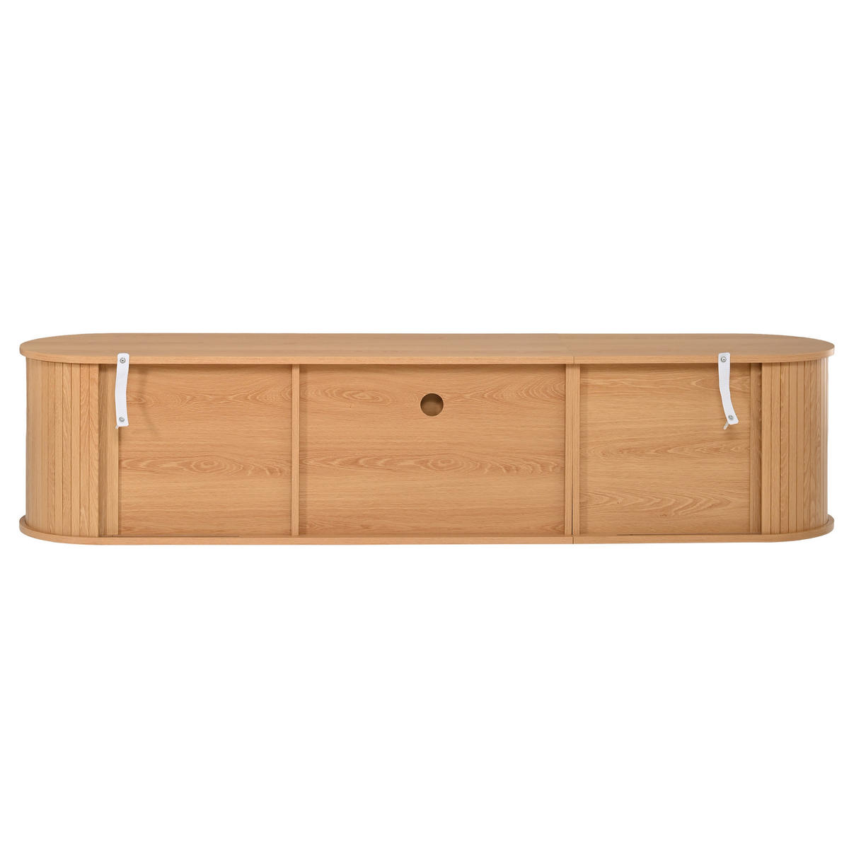 TV-SCHRANK 180x40x40cm Holzfarbe mit 2 Rollo-Türen - Naturfarben, Holzwerkstoff (180/40/40cm) - FLIEKS