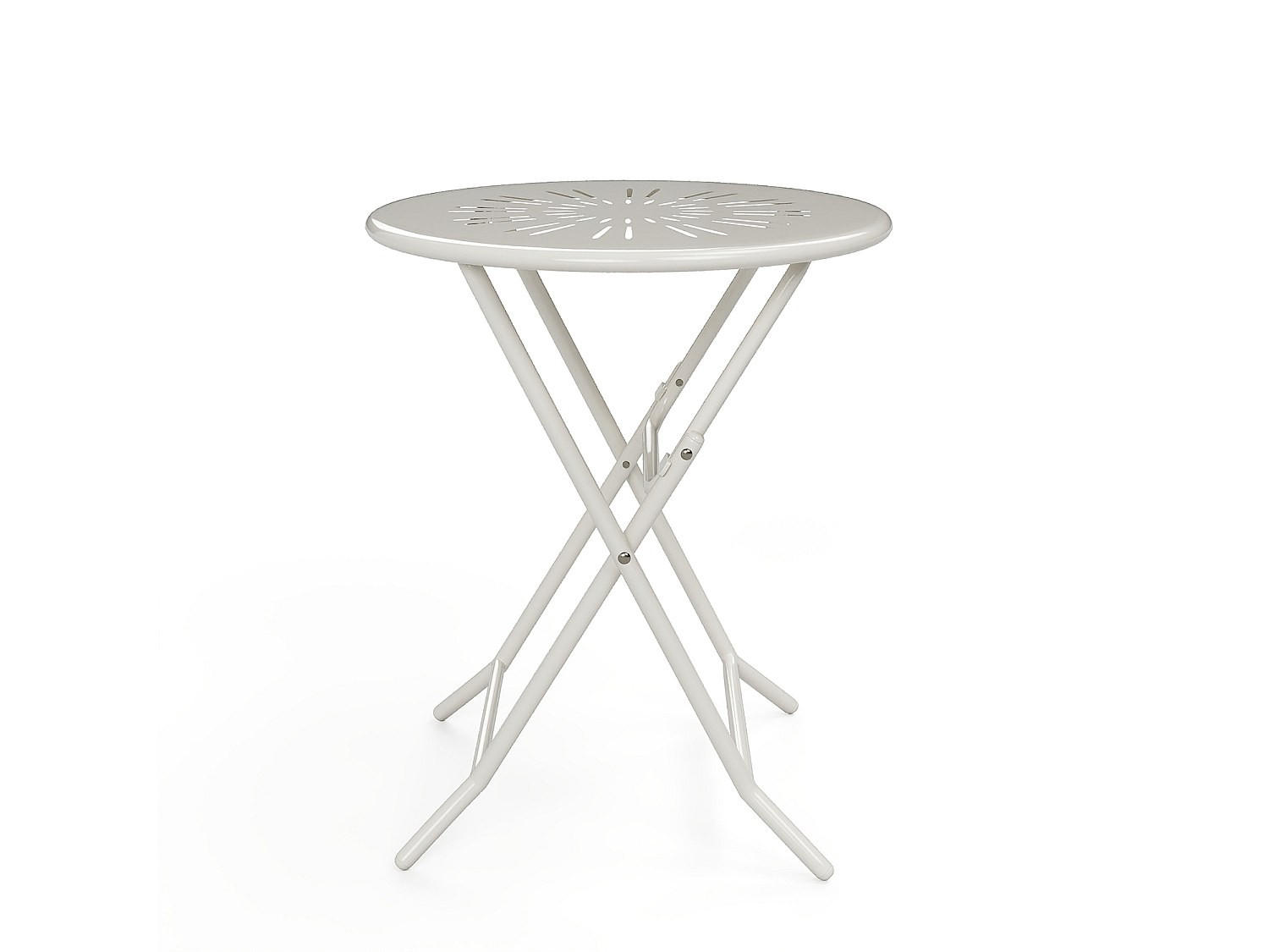 GARTENTISCH - 2 Personen - Metall - Weiß - - Weiß, Metall (60/60/73.5cm) - Vente-Unique