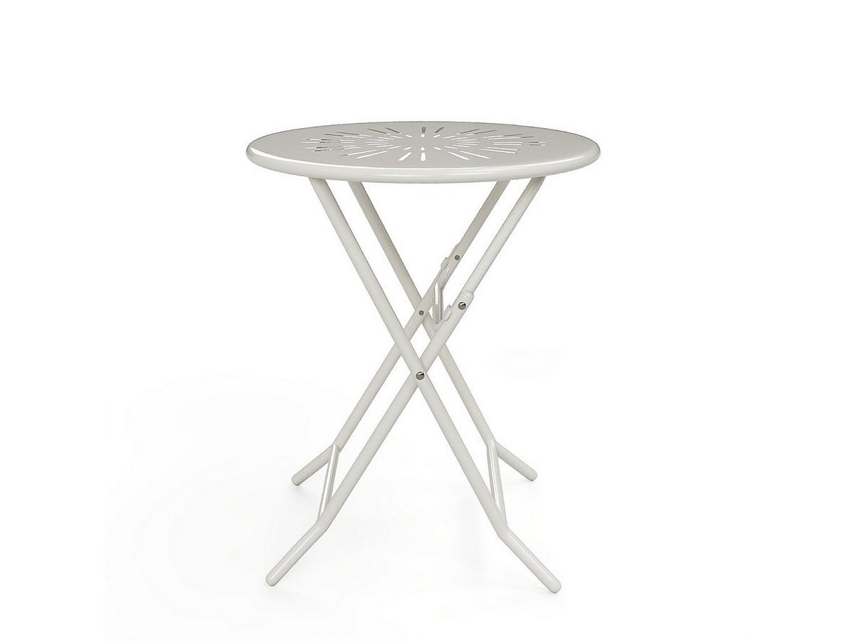 GARTENESSGRUPPE im Set - 2 -Sitzer - Stahl - weiß - GUERMANTES - Weiß, Metall - Vente-Unique