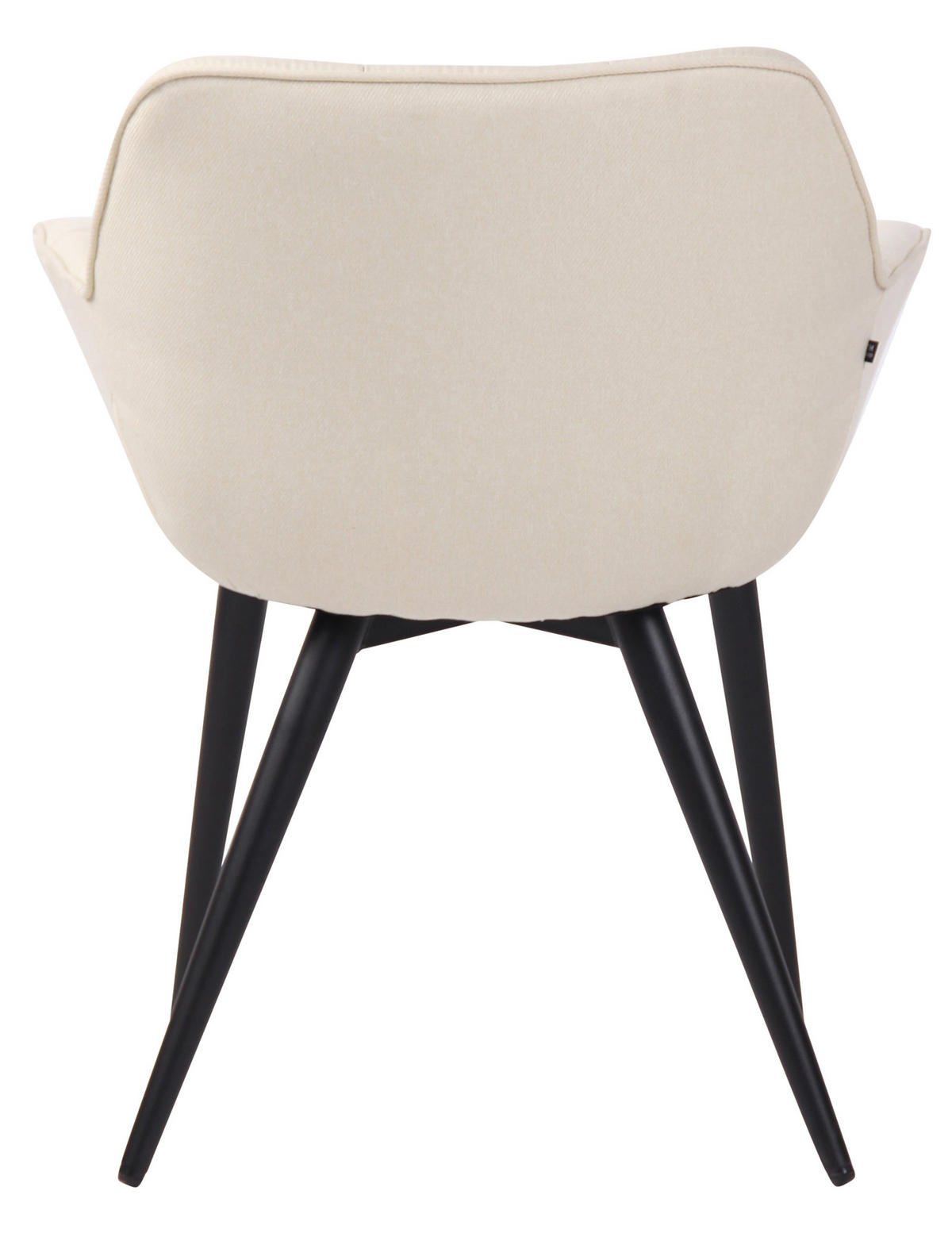 ESSZIMMERSTUHL Rosini Stoff, Gestell Metall matt Schwarz Creme - Schwarz/Naturfarben, Textil/Metall (64/84/60cm) - TPFLiving