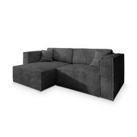 ROHOVÁ SEDAČKA NERIO grafitová - šedá/grafitová, dřevo/textil (245/148cm) - MASSENO