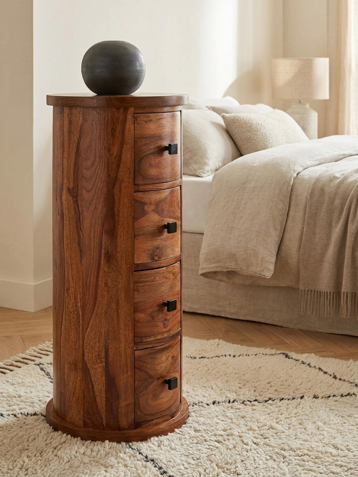 KOMMODE – Massivholz, rustikal, 4 Schubladen, viel Stauraum - Braun, Holz/Metall (35/85/35cm) - KADIMA DESIGN