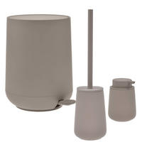 BAD ACCESSOIRES SET Nova ONE 3tlg. taupe - Braun, Kunststoff (23/29/23cm) - Zone Denmark