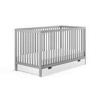 BABYBETT mit Schublade und Matratze 60x120 cm in Grau - Grau, Holz (60/120cm) - Kids Collective