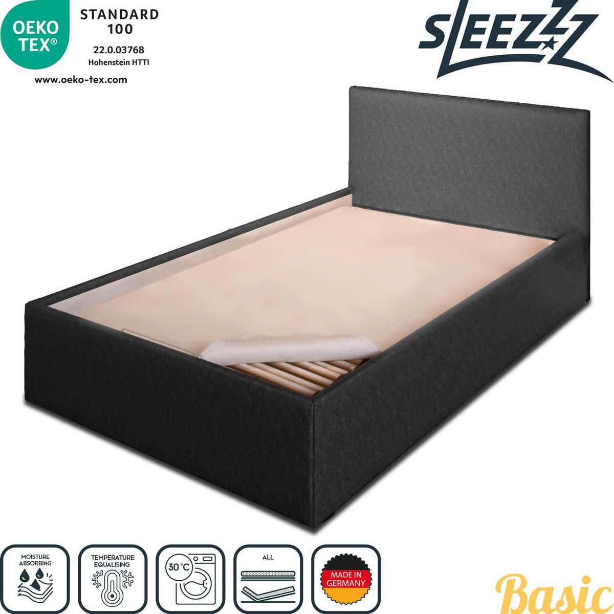 MATRATZENSCHONER Basic 200x200 cm - Weiß, Textil (200/200cm) - Sleezzz
