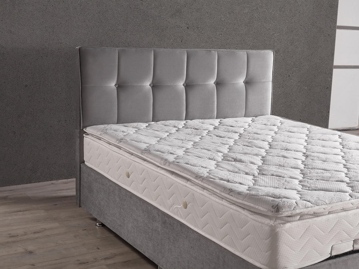 POLSTERBETTSET Lara 160x200 Grau - Grau, Textil/Metall (160/200cm) - Villa Möbel