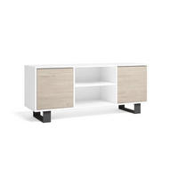 LOWBOARD, weiß, eiche, 137/40/57cm - Eichefarben/Weiß, Holzwerkstoff (137/57/40cm) - Skraut Home