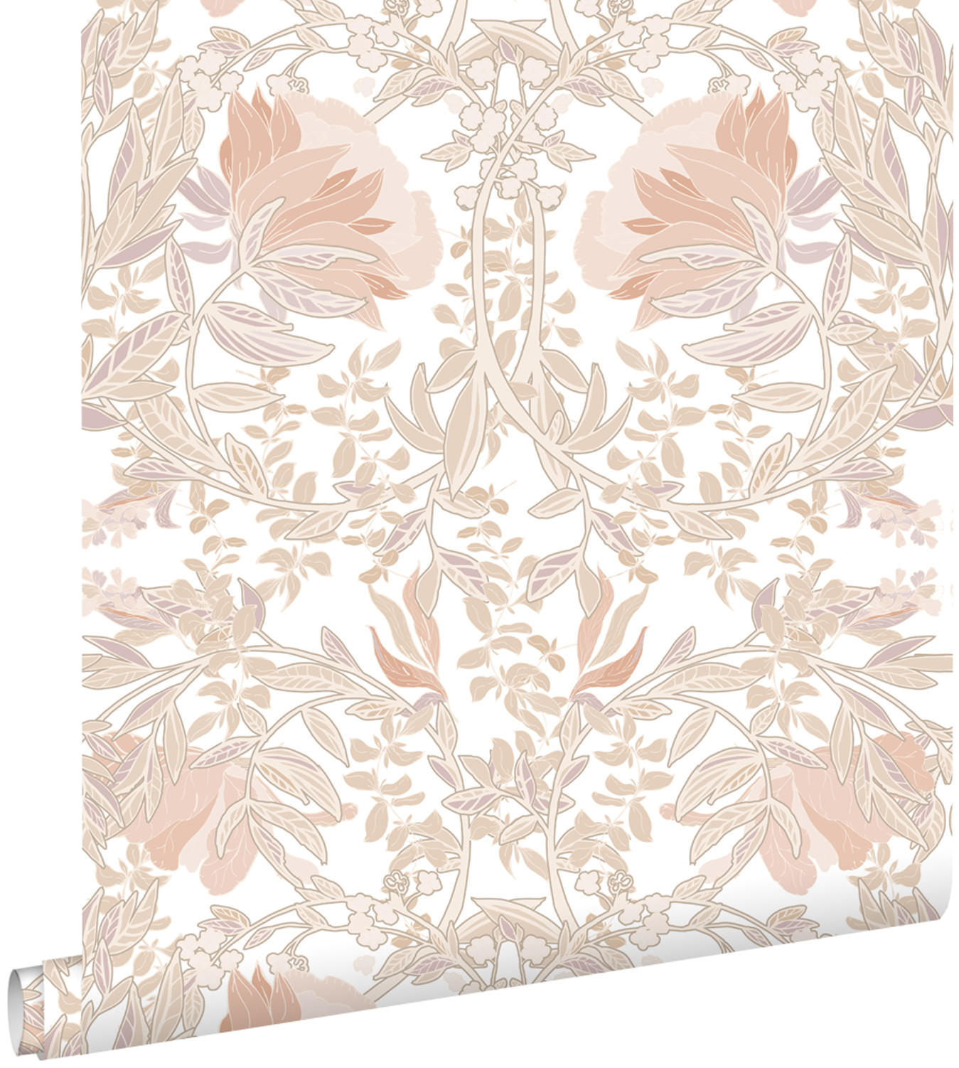 TAPETE Blumenmuster im Jugendstil 53 cm x 10.05 m - Beige, Papier (53/1000cm) - ESTAhome