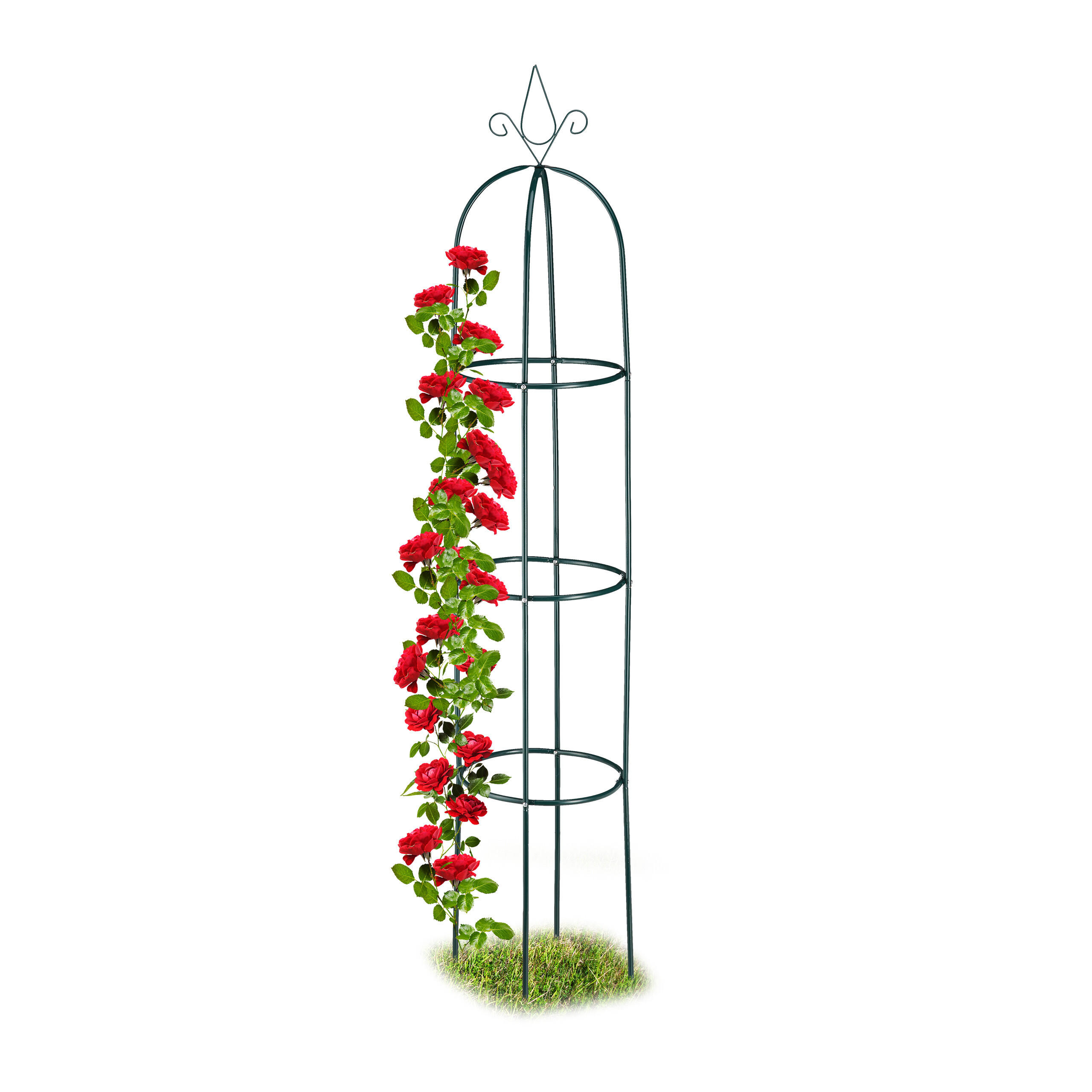 Relaxdays OBELISK Tmavě zelená ocel práškově lakovaná 200x40 cm