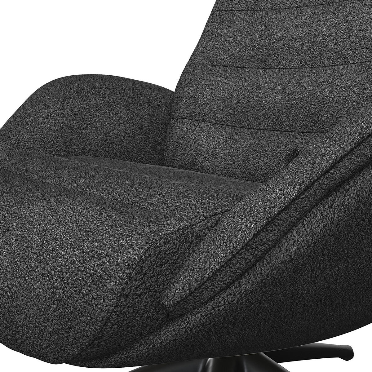 RELAXSESSEL - Anthrazit/Schwarz, Textil/Metall (90/107/90cm) - home24