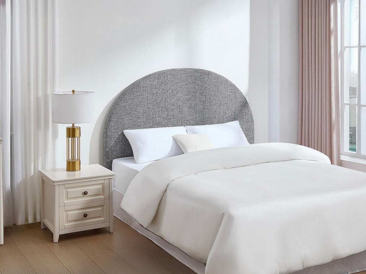 BETTKOPFTEIL – 160 cm - Texturierter Stoff - Grau - PANIOTI - Grau, Textil (175/7cm) - Vente-Unique