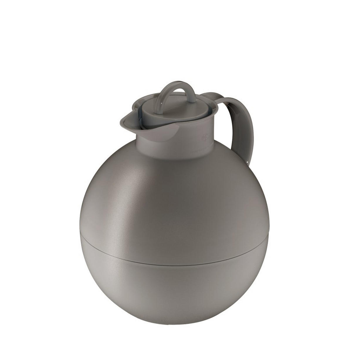 ISOLIERKANNE KUGEL, Kunststoff / Hartglaseinsatz, Desert Grey Mat, 0.94 L - Grau, Metall (0.94L) - Alfi