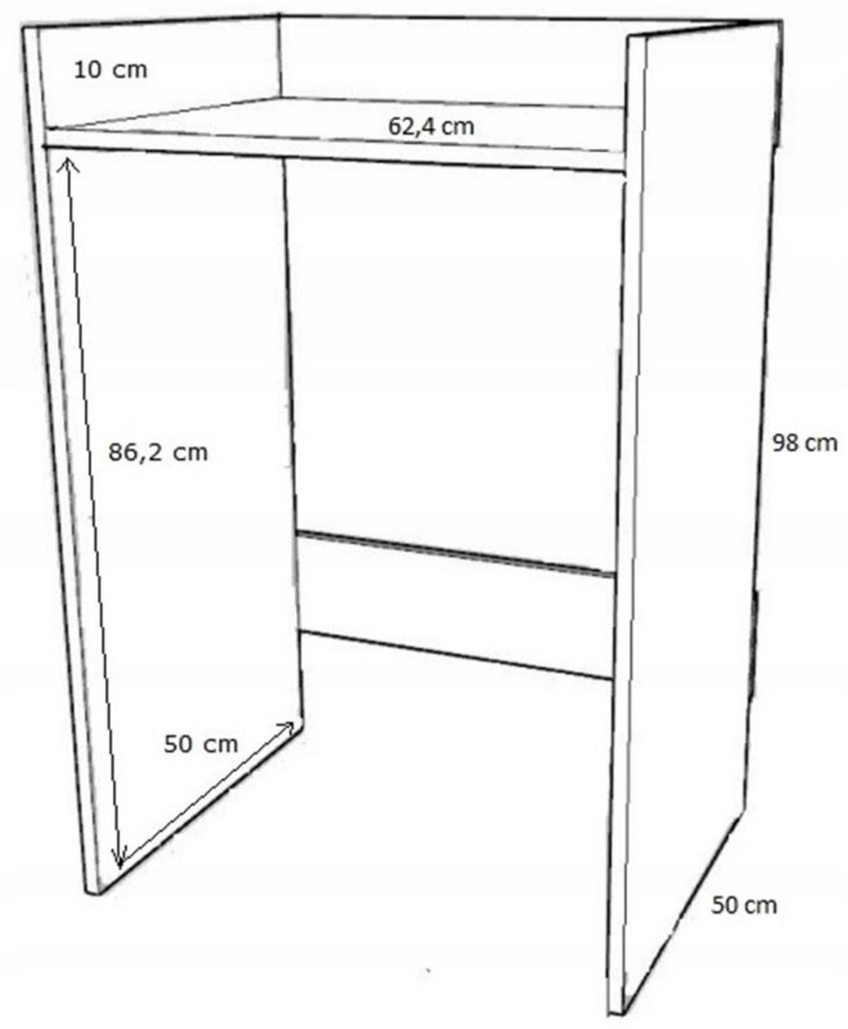 WASCHMASCHINENSCHRANK Schwarz 66/51,8/98 cm - Schwarz, Holzwerkstoff (66/98/51.8cm) - Matkam Möbel