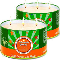 KERZE Citronella 2er-Set Sojawachs 150 Stunden Brenndauer - Multicolor, Paraffin (6cm)