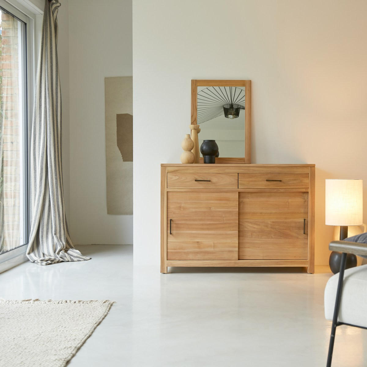 SIDEBOARD Maë Natur aus Teak - Naturfarben, Holz (120/85/45cm) - Tikamoon