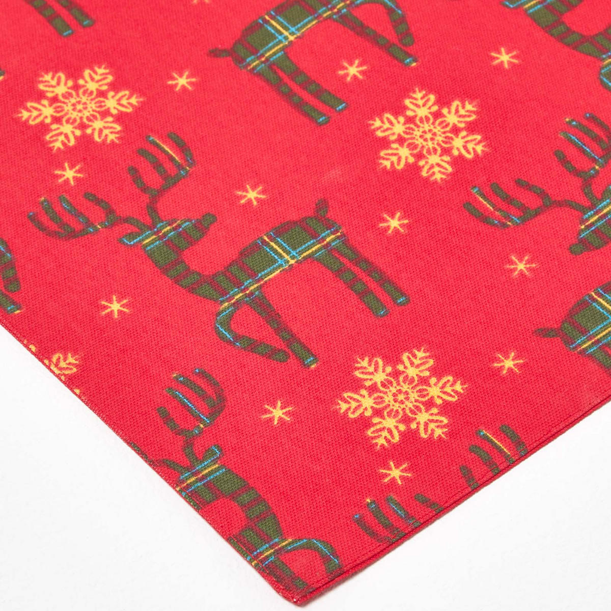 TISCHLÄUFER Weihnachten – Rentier rot, 35/180 cm, 100% Baumwolle - Rot, Textil (35/180cm) - Homescapes