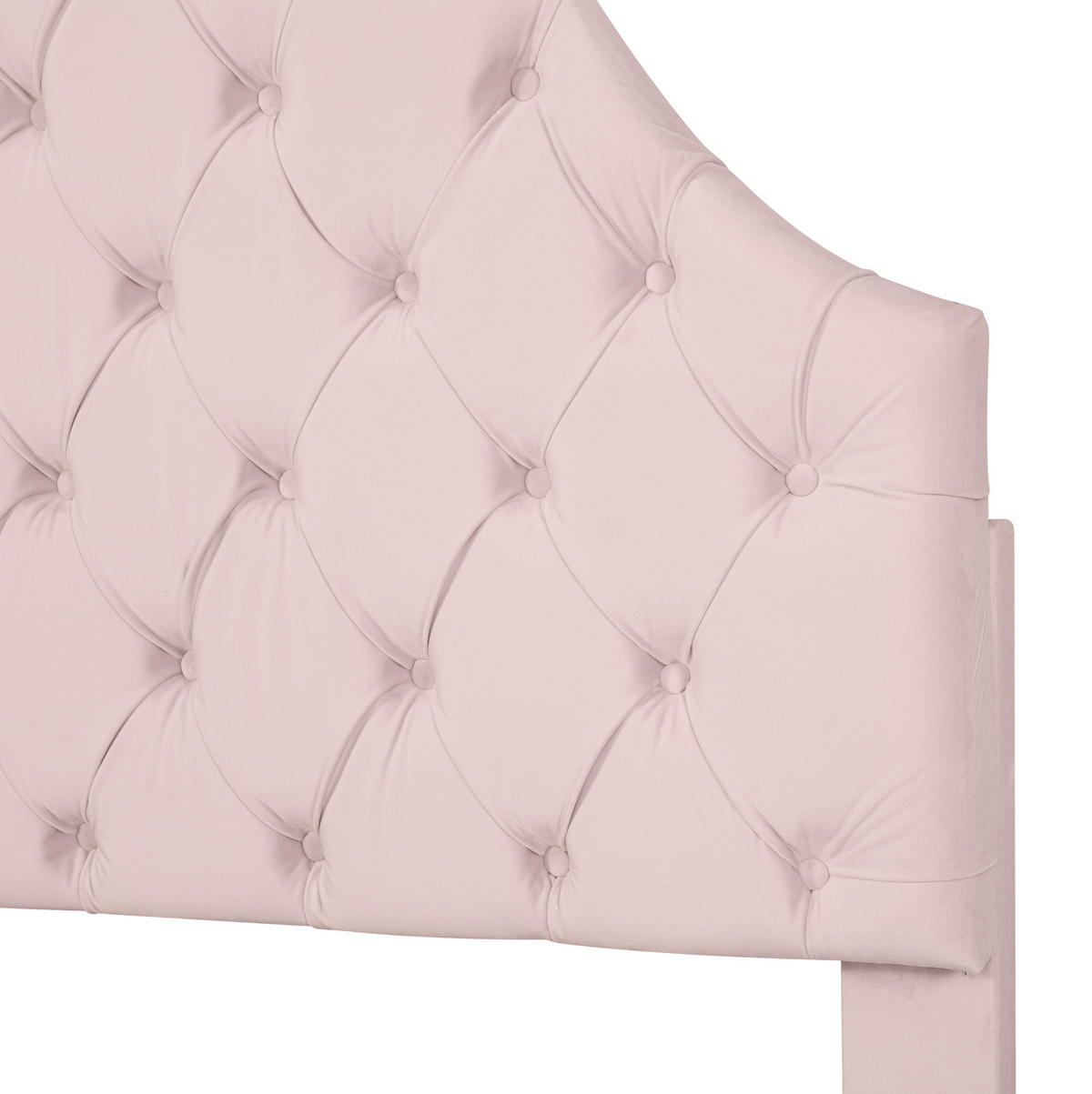 BETT mit verstellbarem Kopfteil 90x200 cm Samt Pink - Pink, Metall (90/200cm) - Meubliv