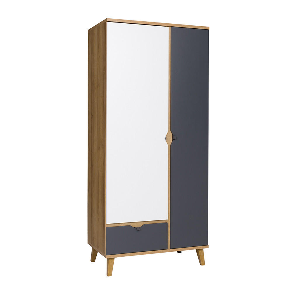 KLEIDERSCHRANK Maribor-132 - Braun, Holzwerkstoff (90/200/52cm) - Lomado