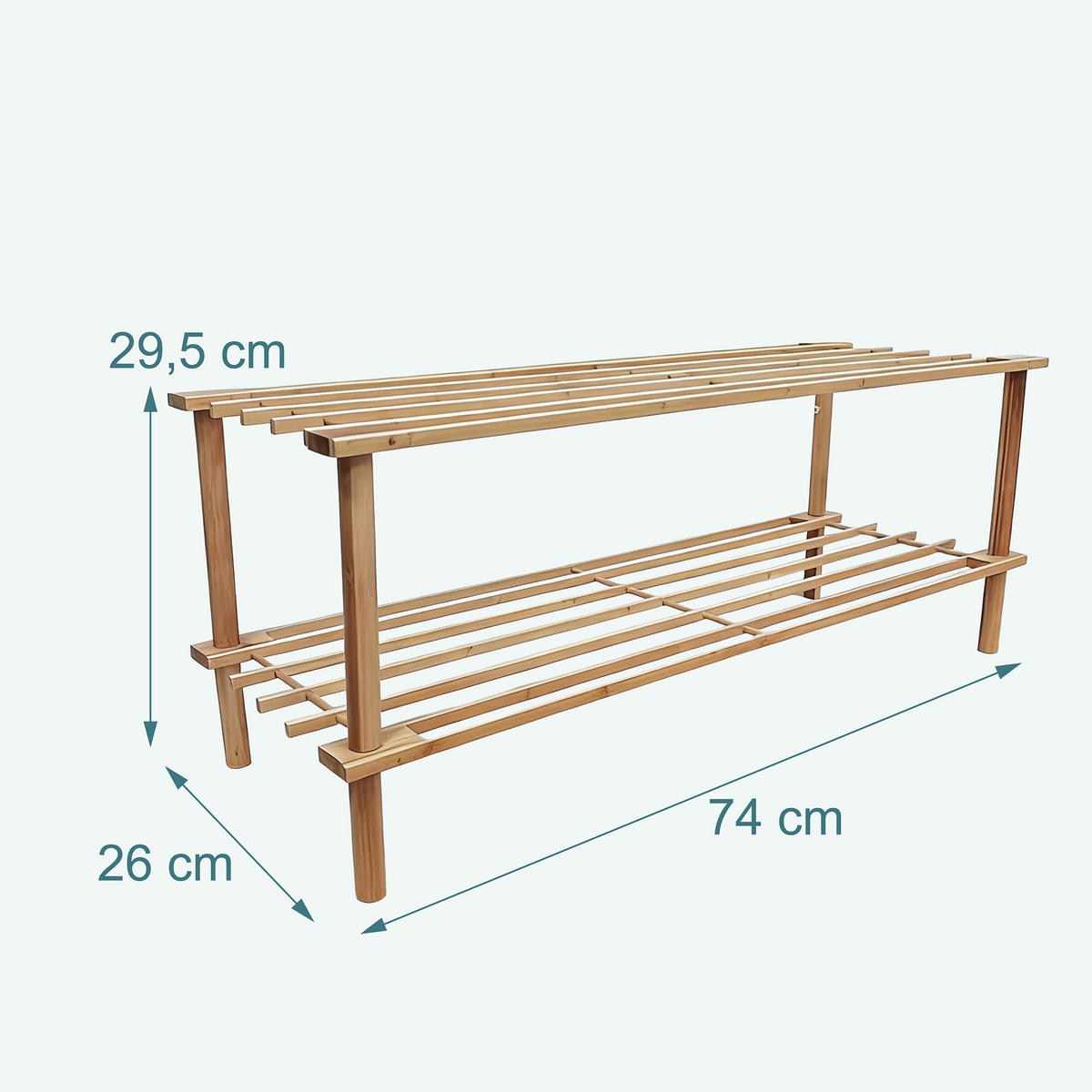 REGÁL - světle hnědá, dřevo (74/30/26cm) - Relaxdays