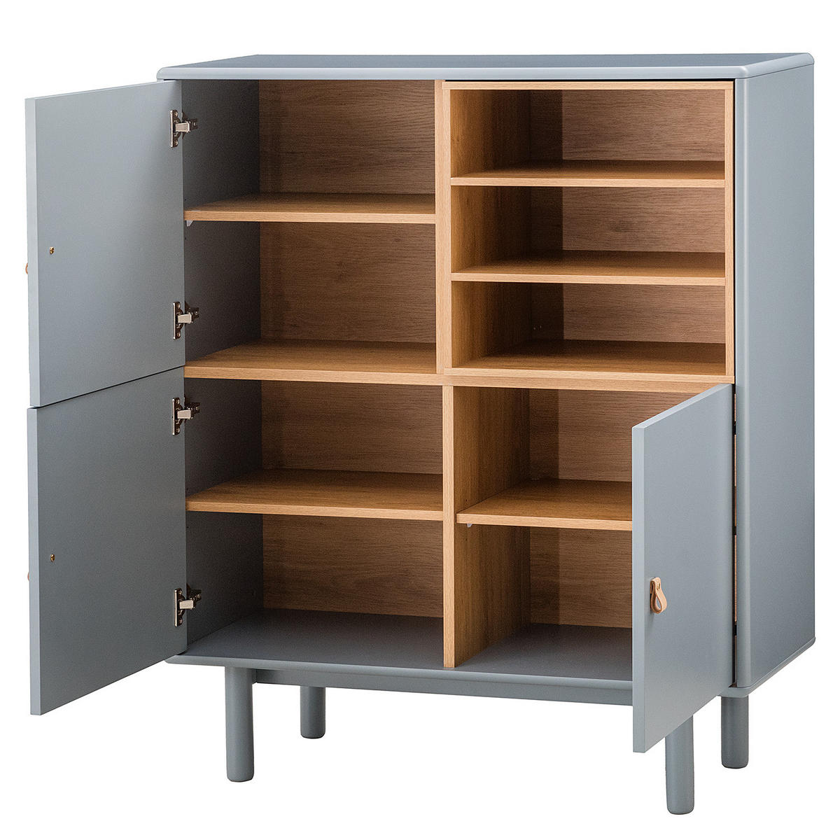 KOMMODE - MDF / Spanplatte - Blaugrau/Braun, Holz/Holzwerkstoff (100/120/40cm) - home24