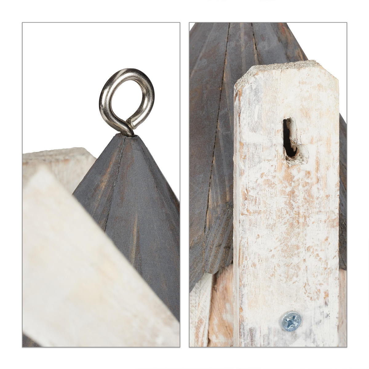 DEKO Vogelhaus - Weiß, Holz (13.5/32/13.5cm) - Relaxdays