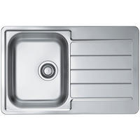 KÜCHENSPÜLE 79x50cm Edelstahl Line 80 Schrank ab 45cm ohne Hahnloch mit Ablage - Edelstahlfarben, Metall (50/16/79cm) - Alveus