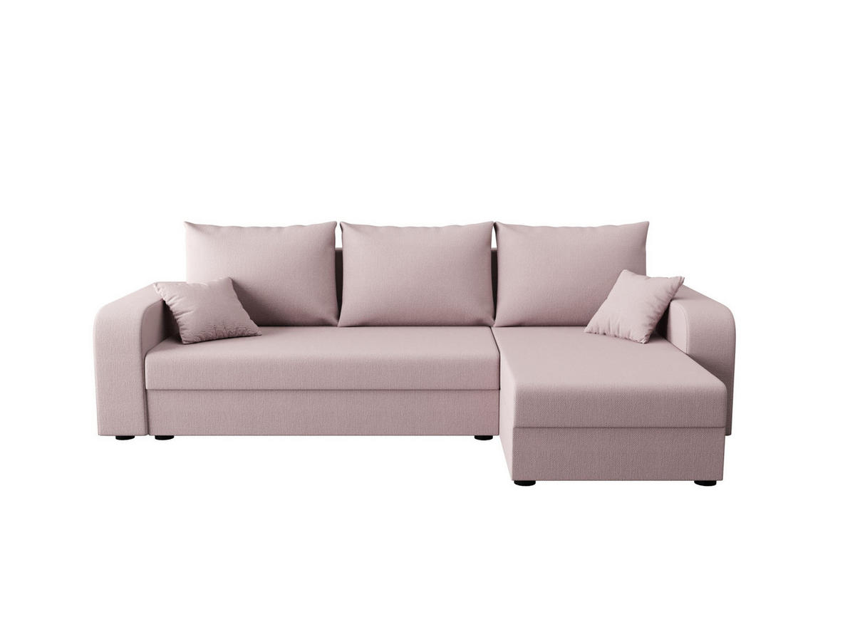 ECKSOFA HEWLET L BIS Cosmic 14 Rechts mit Schlaffunktion - Rosa, Textil (240/140cm) - Bedante