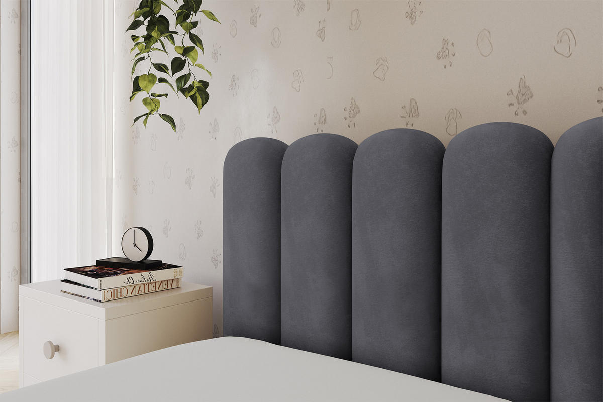 EINZELLBETT Jugendbett mit Bettkasten und Matratze H3/H4, Rechts - HUGY 100x200 Dunkelgrau - Dunkelgrau, Holzwerkstoff/Textil (100/200cm) - ALTDECOR