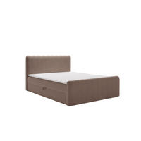 BOXBETT OSLO mit Bettkasten, Stoff Komodo Braun 120x200 cm - Braun, Holz (120/200cm) - Kaiser Möbel